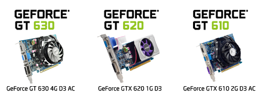 Card màn hình Sparkle GeForce GT 610, GT 620 và GT 630