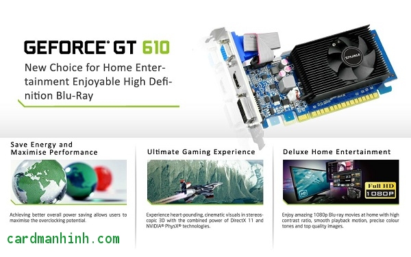 Card màn hình Sparkle GeForce GT 610 low-profile